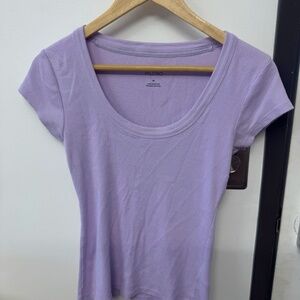 Pilcro Lavender Cropped Baby Tee - Medium